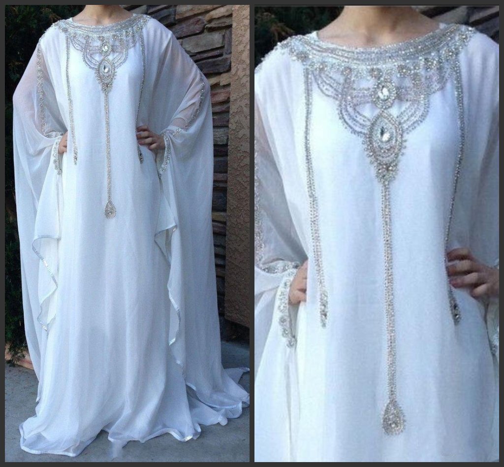 

Dubai Evening Gowns 2016 Chiffon Sliver Crystals Beaded Plus Size Prom Dress Cap Sleeve Arabic Kaftan Long Formal Evening Dresses, Light sky blue