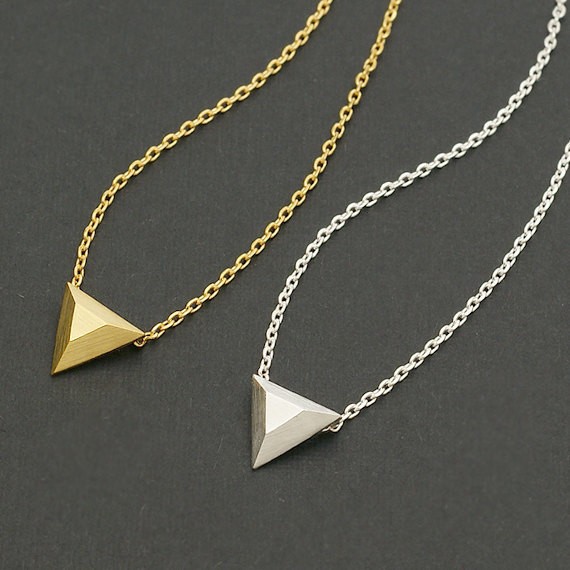 

Hot sell hippie chic all around triangle pendant necklace Bohemian fashion women Neclaces 2016 ms thin necklace festival best gift