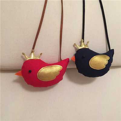 

2016 New Korean Children jewelry pendant cute golden wings bired cotton canvas slund shoulder juewelry pendant 2 Colors, As photo