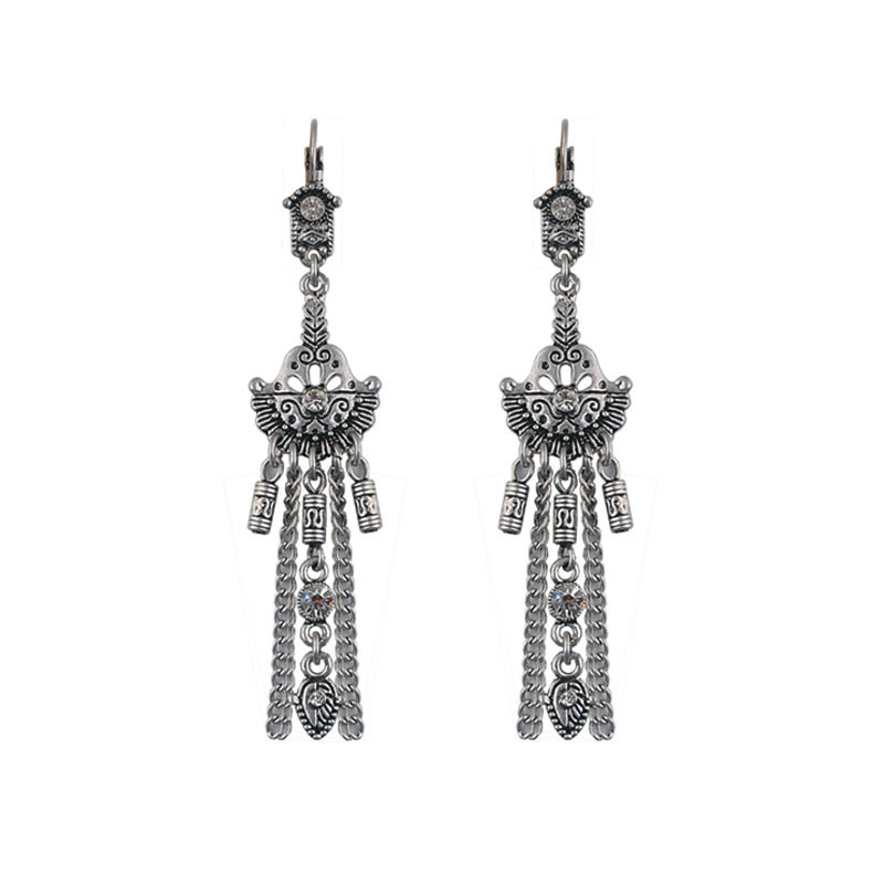 

New lady long fringed earrings 100% environmentally friendly materials silver plating 1pair / large decline in shipping