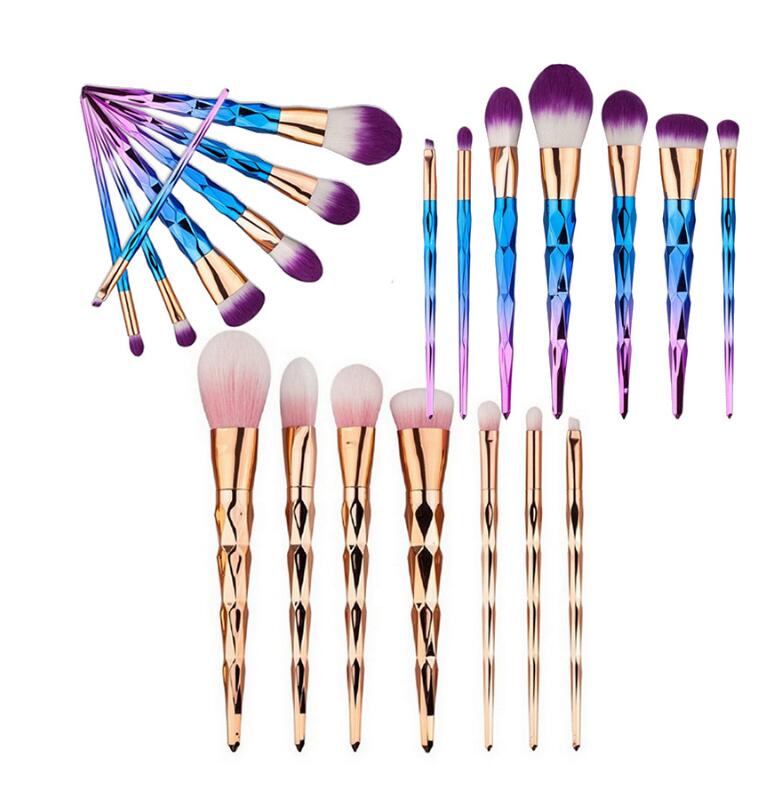 

New Mermaid Makeup Brush 7pc Rose Gold and Blue Makeup Brush Synthetic Hair Eye Shadow Makeup Brush