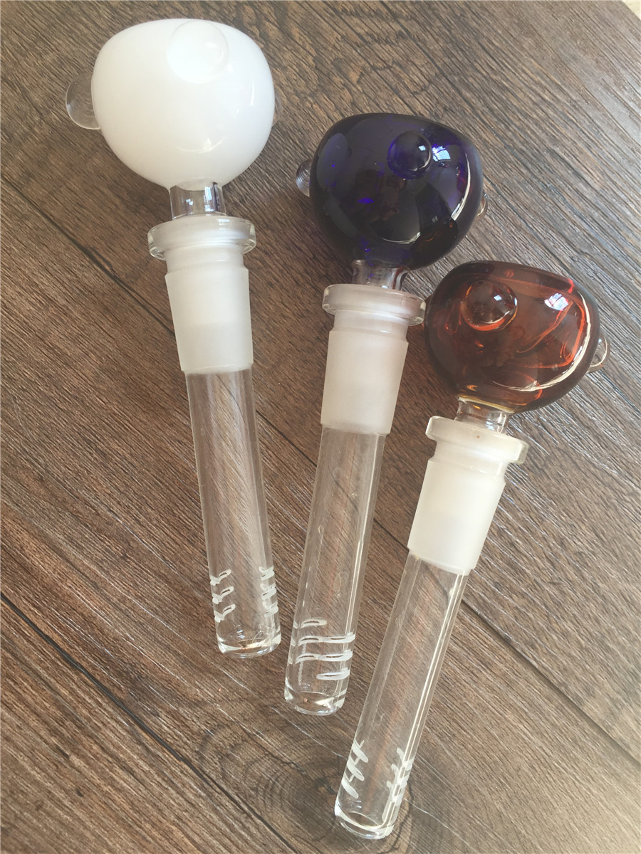 

14mm female 18mm male Glass Downstem Diffuser colorful 14mm male Glass bowl Ash Catcher Bubbler For Glass Pipe and Bong Glass Down Stems
