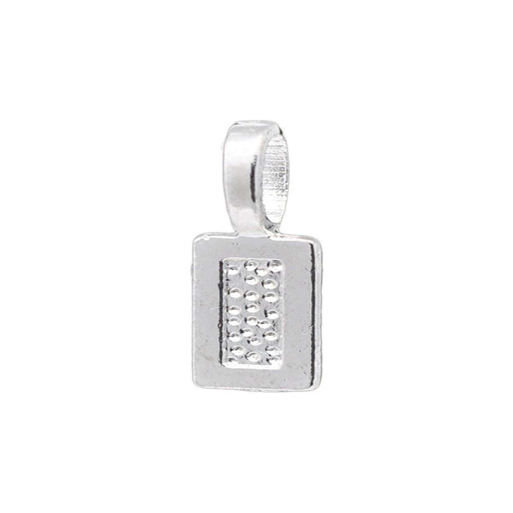 

Zinc metal alloy 100PC Silver Plated Tag Glue on Bail 21x7mm, Bronze;silver