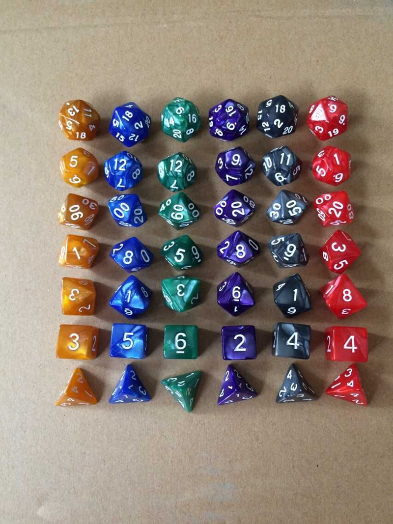 

10pcs Dice Set Multi Sided Polyhedral Dices Sets RPG Game 1pcs * D4 D6 D8 D12 D20 D24 D30 D10 (0-9 1-10 00-90) #D15