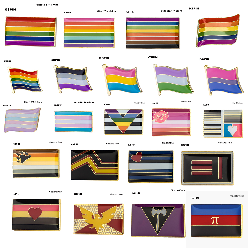 

Gay Pride Intersex Pride Asexual Pride Bisexual Pansexual Genderqueer Transgender lapel pin badge 10pcs a lot free shipping
