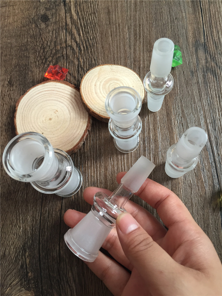 

glass drop down adapter wholesale adapters for bongs 18 mm to 14 mm with male female grinding mouth clear joint hotest glass adapter