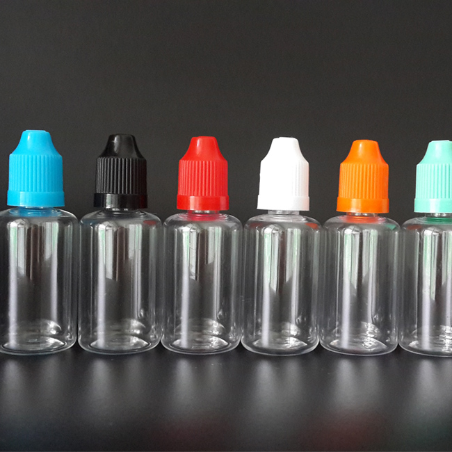

100pcs 30ml PET Clear E liquid Dropper Bottles With Long Thin Tip and Childproof caps, Empty Plastic dropper Bottles for E-cigarette