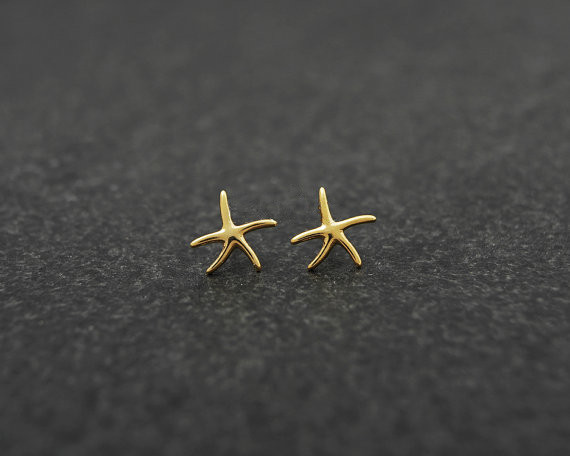 Ikrush para mujer Ariel estrellas de mar Stud Pendientes de Plata 1SZE Reino Unido