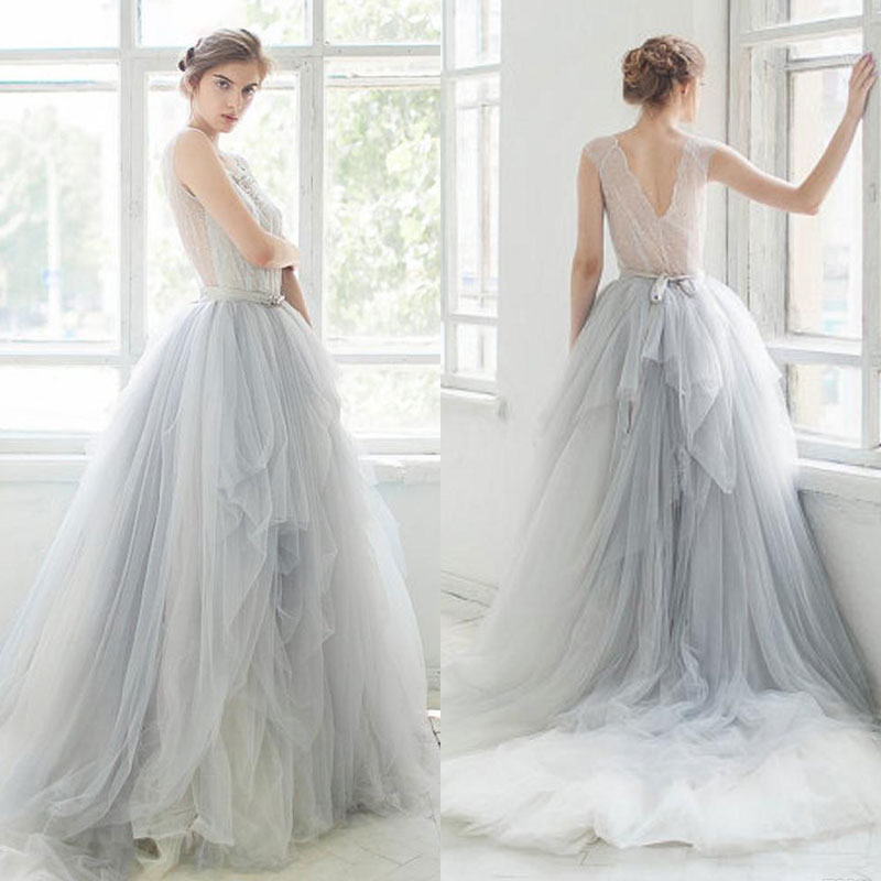 black and white ombre wedding dress