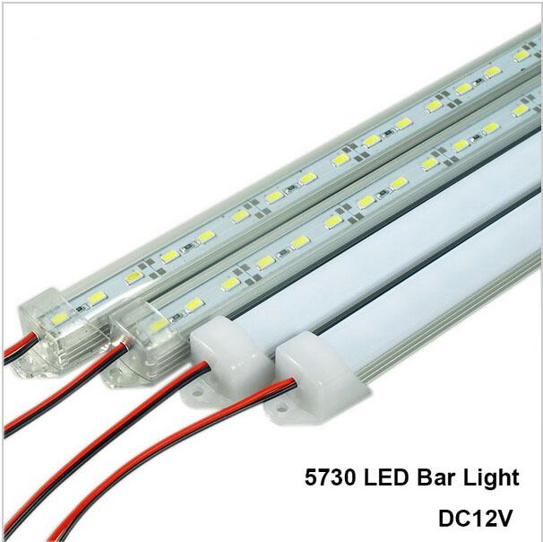Barre LED Lumières DC12V 5730 LED Bande Rigide LED Tube avec U Aluminium Shell + PC Couverture Blanc Chaud Blanc Blanc Froid