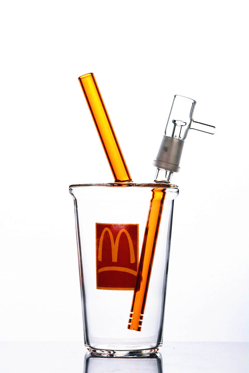 

Mcdonald Cup Oil hookahs Dab Rig Glass Water Bubbler Pipe with Percolator 8 Inches and 14mm Joint