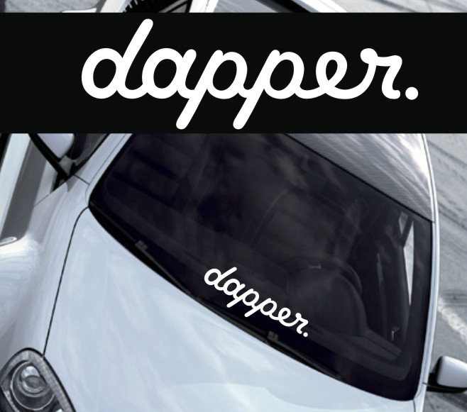 

1Pcs New " dapper " Car Decal Sticker Car Styling HellaFlush windshield stickers, Silver