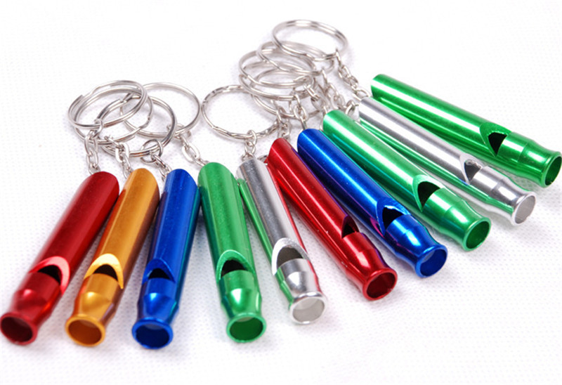 

Aluminum Emergency Survival Whistle Keychain For Camping Hiking Outdoor Sport EDC Tools Multifunctional Training whistle SC017