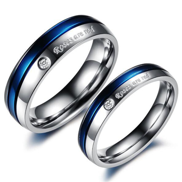 

LCU JEWELRY Fashion Korean fashion stainless steel couple ring male and female senior couple titanium engagement ring anillos de oro 192