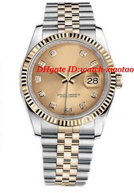 

Luxury Wristwatch Champagne Diamond Dial Jubilee Bracelet Two Tone Mens Watch 36mm Automatic Men's Watch Watches, Slivery;brown