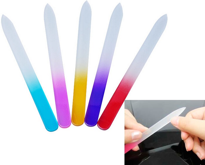 

100X 9*0.35cm Glass Nail Files Durable Crystal File Buffer Nail Art Buffer Files For Manicure UV Polish Tool Nail Art