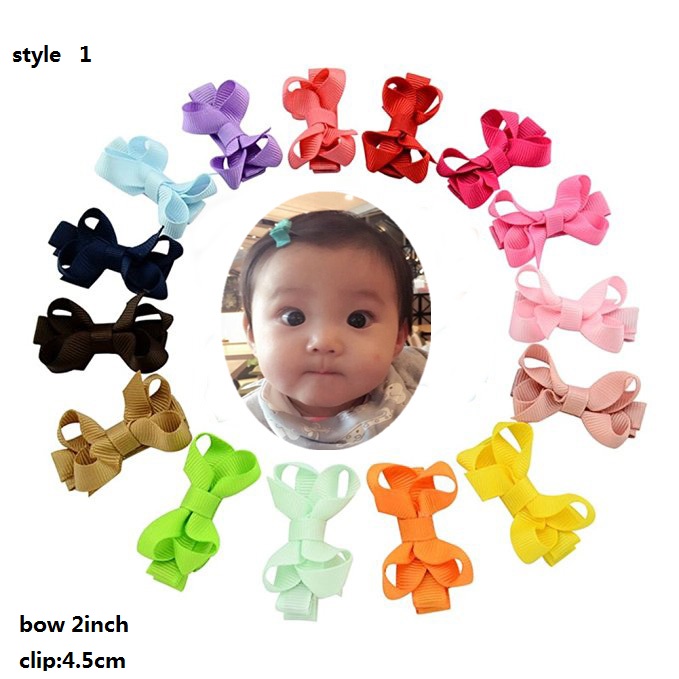

4 style available !Baby 2" hair Bows clip Baby hair girls Bows Tiny Boutique Grosgrain Ribbon Baby Girls Barrettes 100pcs/, Multi-color