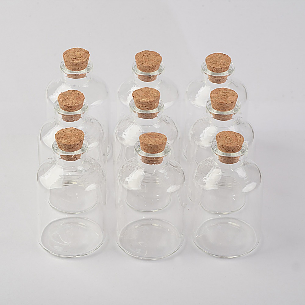 

45ml Transparency Glass Bottle With Corks For Wedding Holiday Decoration Christmas Jars Gifts Cute bottle Corks Cap 12pcs