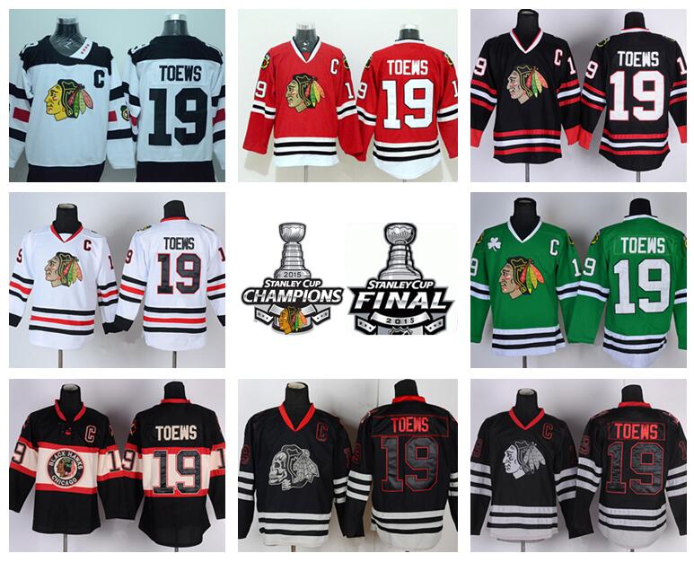 

Best 19 Jonathan Toews Jersey Chicago Blackhawks Winter Classic Ice Hockey Sports Home Red Alternate White Green Black Skull, Road white