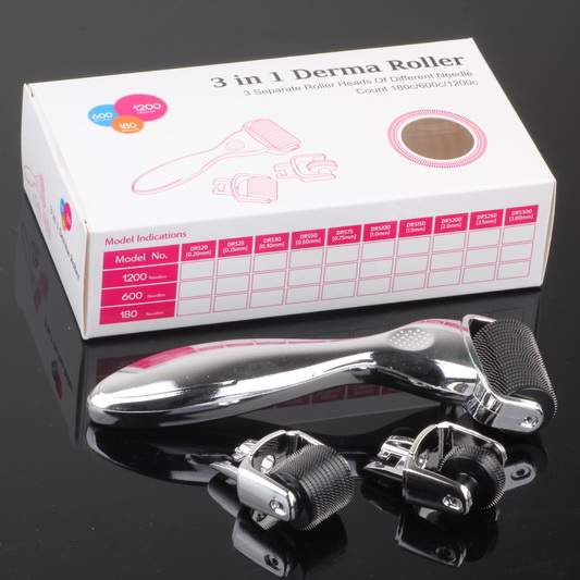 

3in1 0.5mm 1.0mm 1.5mm Micro Needle Derma Roller Skin Facial Care Kit Therapy