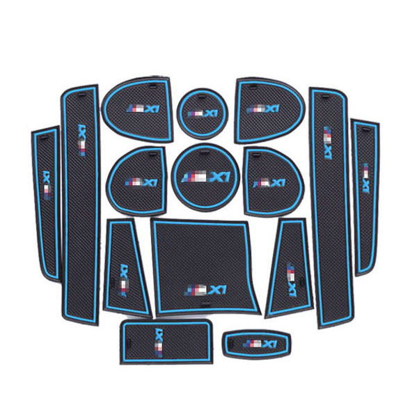 

15pcs Non-Slip Rubber Interior Car Door Armrest Storage Panel Mat Cup Holder Slot Pad Cover Sticker For BMW X1