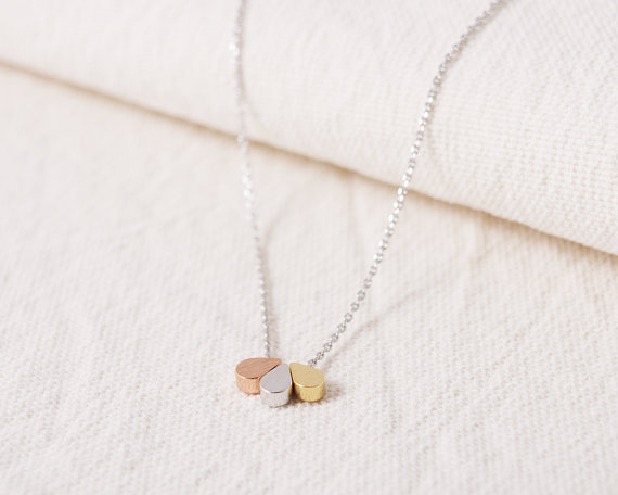 

Hot Sale Hippie Chic Tiny Three Teardrop Pendant Water Drops Necklace Boho Thin Necklaces Ladies Fashion Neclaces For Women 2016