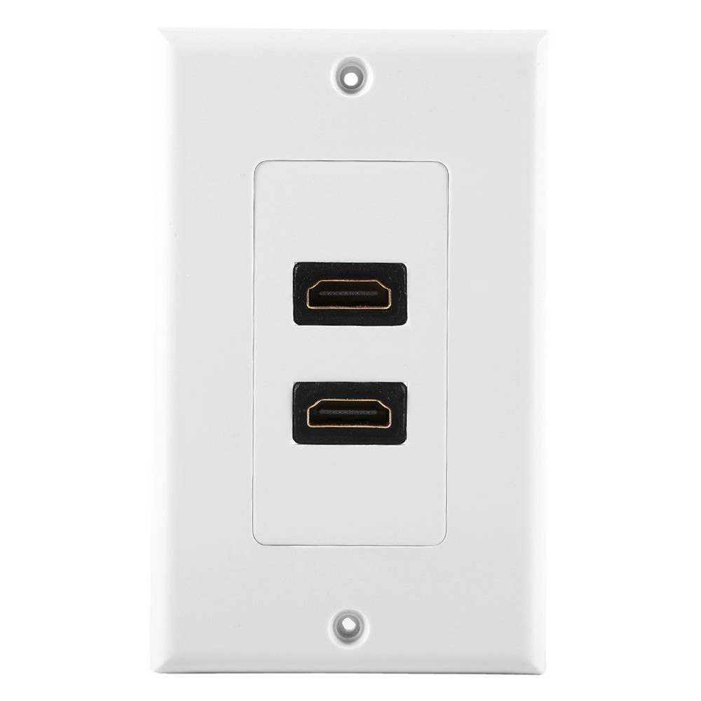 Double White brush AUDIO AV cable wall plate Multifunctional multimedia panel