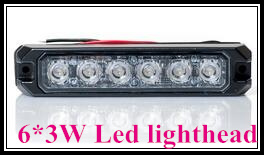 

DC12/24V 6*3W Led surface mounting grill warning lights,car external warning light,emergency light,led lightheads,22flash pattern,waterproof, Blue
