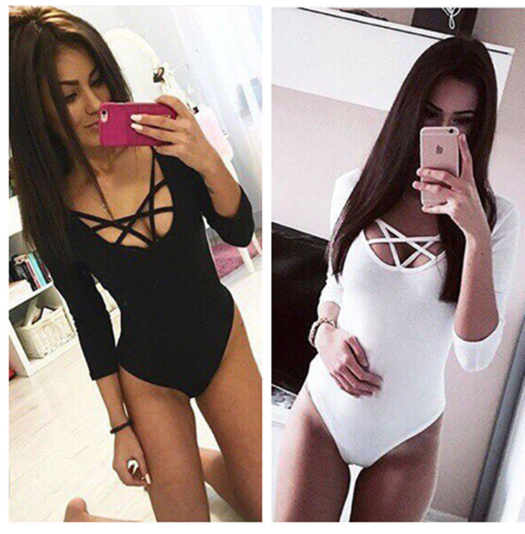 Para mujeres sin espalda sin mangas con cremallera Halter Bodystockings Ver-a través de Body Negro