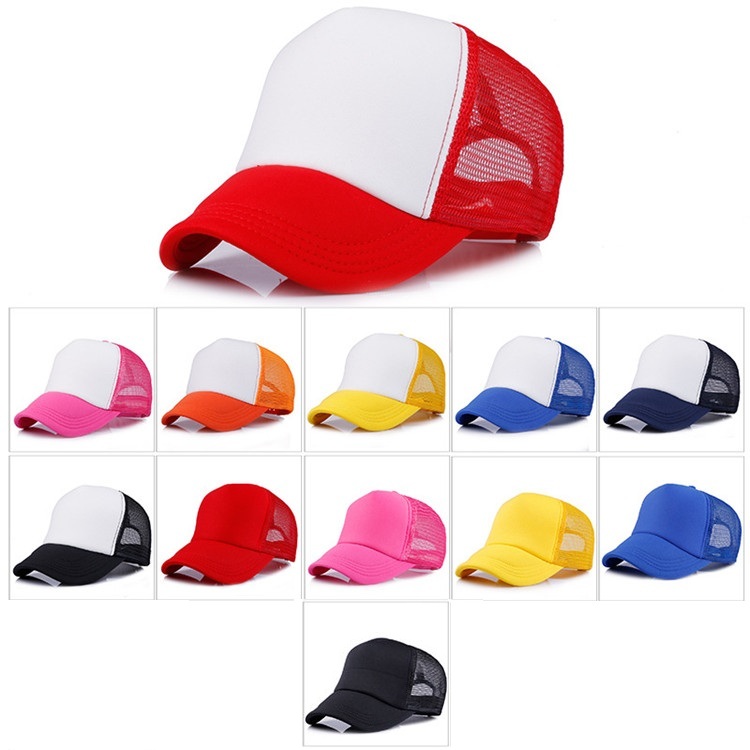 

Trucker Cap Sun hat Adult Mesh Caps Blank Trucker Hats Snapback Hats Adult Size 56-60cm CB164, As picture