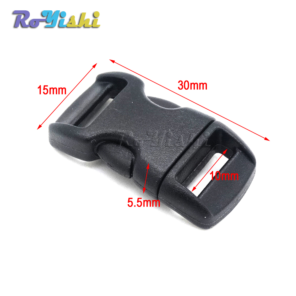 

100pcs/lot 3/8"(10mm)plastic buckle side release button snap button bracelets, Black