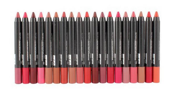 

Menow Kiss Proof Lipstick Waterproof Soft Lip Crayon Makeup Lip Matte Finish Long Lasting Lipstick Pen 19colors Christmas gift, Mixed color