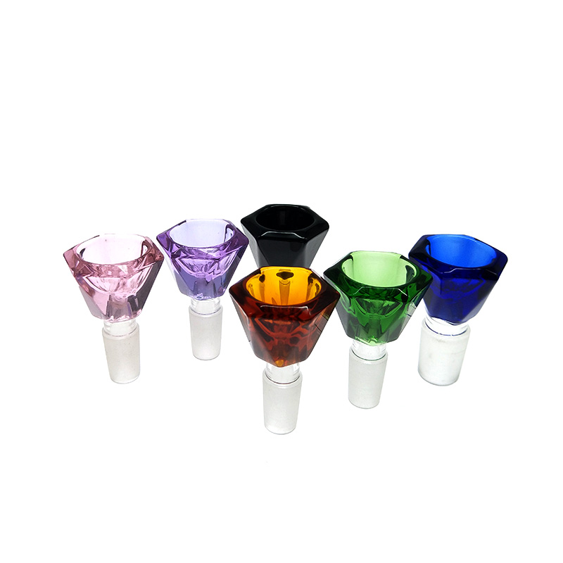 

thick glass bowl piece for bong male 14mm 18mm glass bongs pieces bowls square glass water pipe hookah tobacco smoking accessory