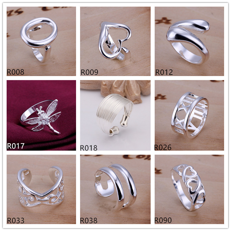 

high grade sterling silver plated rings 10 pieces mixed style,925 silver ring GTR1 factory direct sale