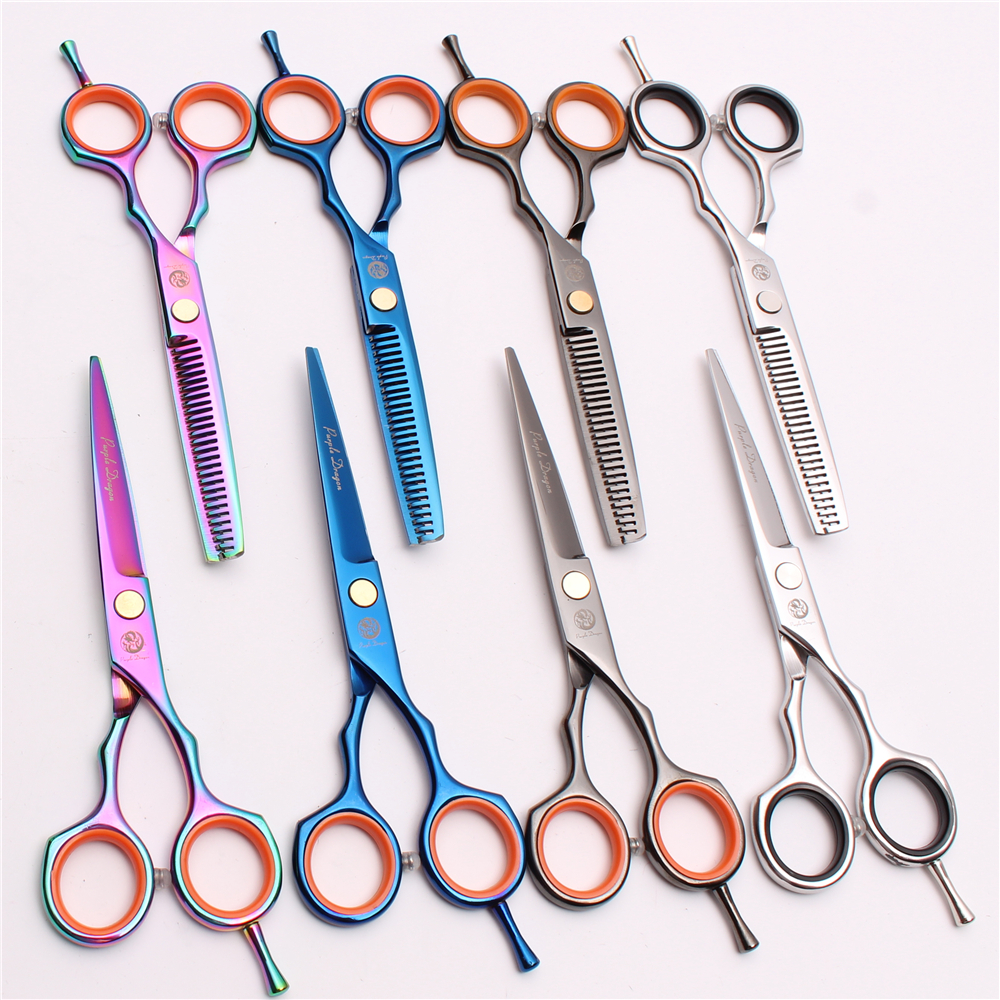 

2Pcs 5.5'' Japan 440C Laser Professional Human Hair Scissors Barber"s Hairdressing Scissors Cutting and Thinning Salon Styling Tools Z1004