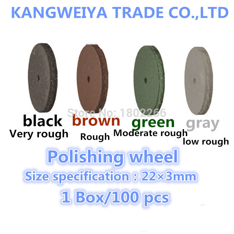 

1 Box/100pcs Assorted Dental Lab Polishing Wheels Burs Silicone Polishers - 4 colors Free shpping