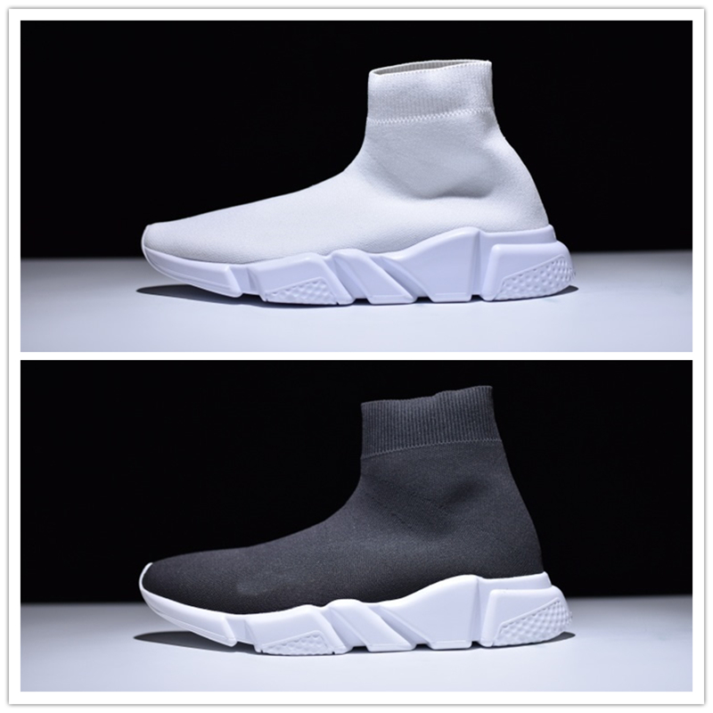 Vente chaude 2017 Mode Vitesse chaussette Casual Chaussures Hommes Femmes Vitesse Mid Slip-sur baskets Trainer Chaussures de Course Stretch Maill