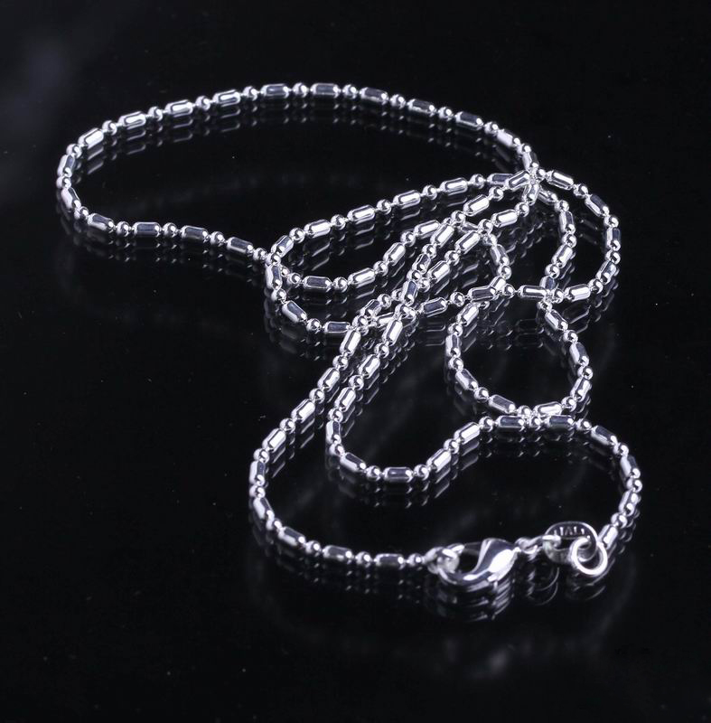 

wholesale 100pcs lot bamboo chain 925 sterling silver necklace chains lobster clasper 16 18 20 22 24 26 28 30 8 sizes choose