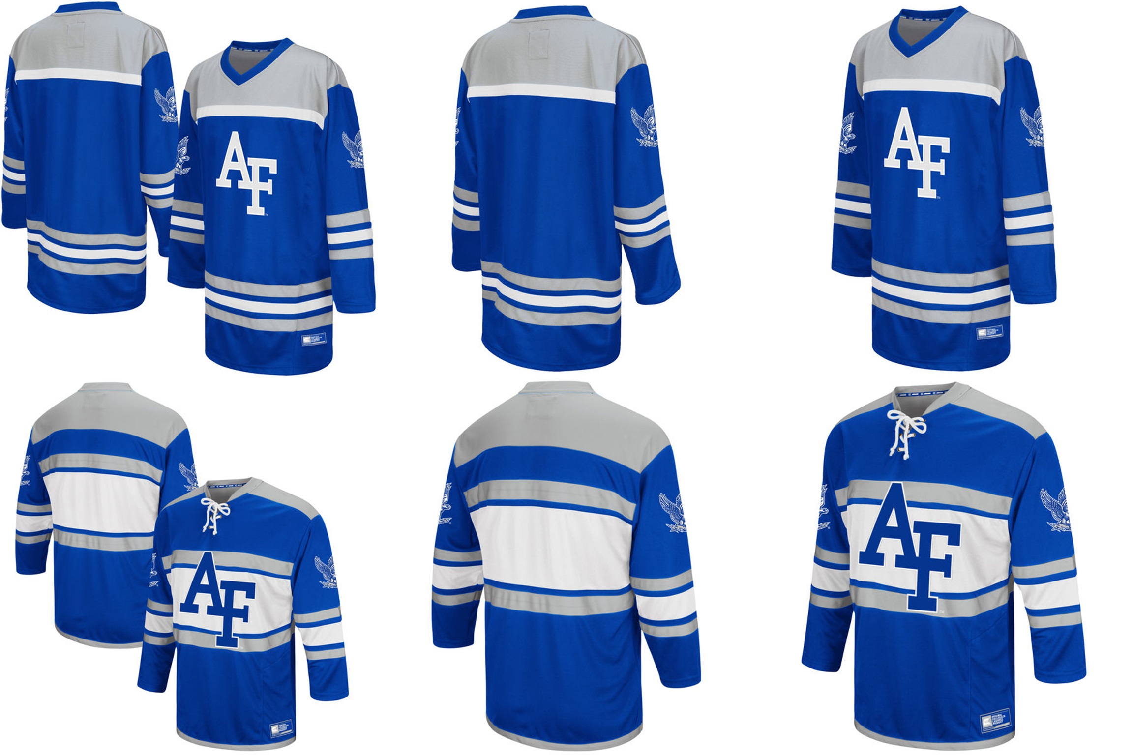 Customize Air Force Falcons Colosseum Blue Hockey Jersey Mens Womens Kids Custom Any Name NO.Best quality Ice Hockey Jerseys S-6XL