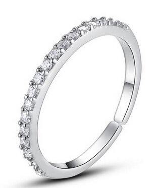 

Crystal Open Noble Ring For Women Hot Sale Fashion Silver Color Wholesale Girl Jewelry Wedding Gift Party