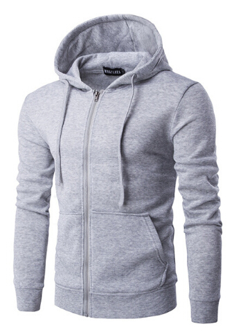 

Men's Hoodies & Sweatshirts Autumn Outwear Casual Solid Color Male Sweatshirt Men Zipper Coat Big Pocket, Light grey