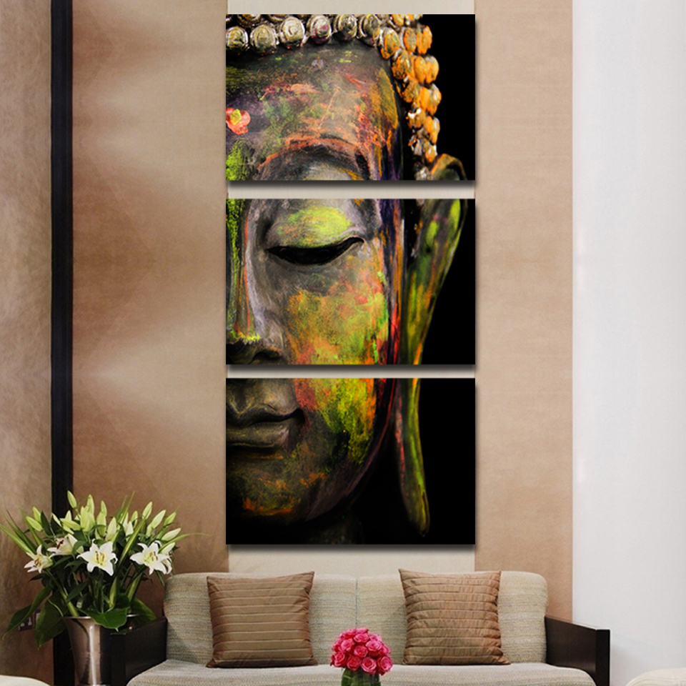 

3 Pcs/Set Buddha oil painting wall art paintings picture paiting canvas paints home decor Giveaways wall sticker (No Frame)