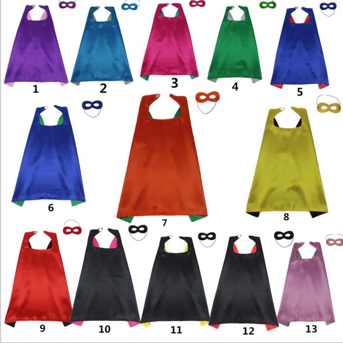

Cape Mask Sets Kids Christmas Halloween Cloak Masquerade Cosplay Prop Costumes Birthday Party Gifts Cartoon Poncho Double Side 70*70CM B2850, As pictures