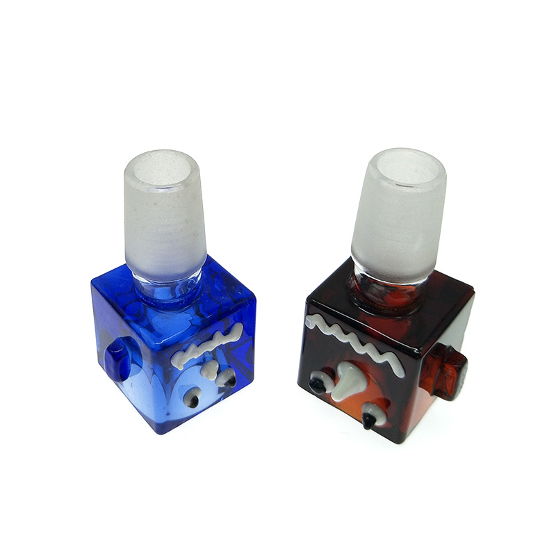 

14mm & 18mm male glass bowl for water pipe hookah smoking accessory square shape
