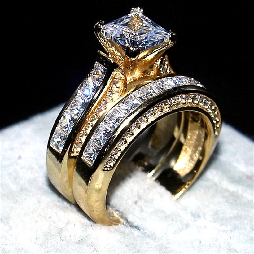 Luxe Bijoux Taille 7 topaze bleue 10K Black Gold Filled Femmes Anneau Mariage Cadeau