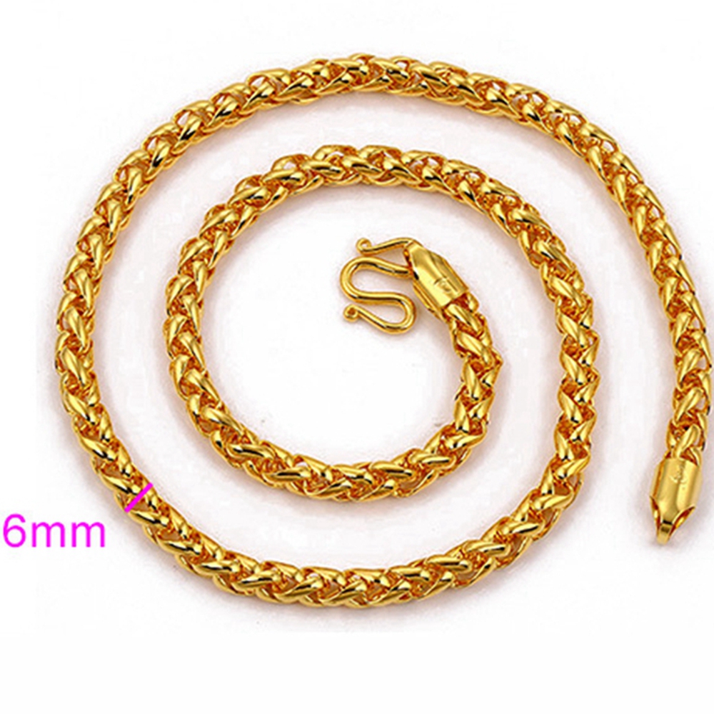 Byzantine Chain 18k Yellow Gold Filled Mens Chain Necklact Accessories-image-392075484