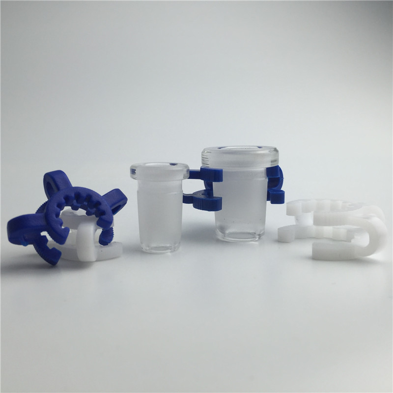 

mini glass adapter with 10mm female to 14mm male 14mm female to 18mm male thick forsted mouth colorful keck clip for smoking