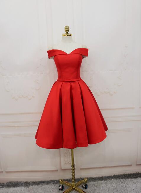 

In Stock Red Satin Prom Dresses Real Photos L&P DQL Studio Party Dress Lace-up Back Evening Dresses Cheap Fast Shipping