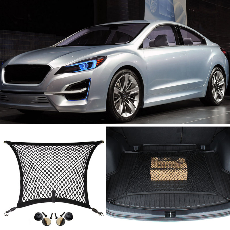 

For Subaru Impreza Car Auto Rear Trunk Cargo Organizer Storage Seat Plain Vertical Net Luggage Organizer Nylon Liner Cover