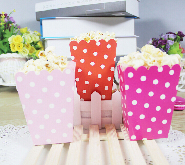 

Popcorn BOXES Polka Dots Spots - Birthday Party Favour Loot Paper Bags